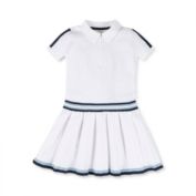 Hope & Henry Girls' Short Sleeve Zipper Polo Sweater Dress, Infant, 6-12 Months
