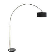 Slickblue Modern 81-inch Tall Arch Floor Lamp with Black Drum Shade and Marble Base