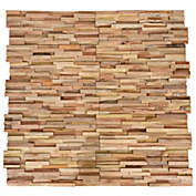 Home Life Boutique 3D Wall Cladding Panels 10 pcs 11.6 ft&#63; Solid Teak Wood
