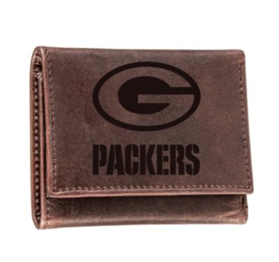 Evergreen Green Bay Packers Tri-Fold Wallet, Brown