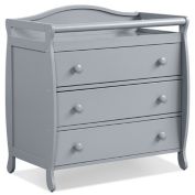 Slickblue Baby Changing Table Infant Diaper with 3 Drawers and Safety Belt-Gray