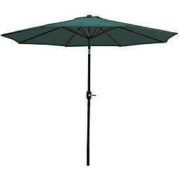 Sunnydaze Aluminum Patio Umbrella with Tilt & Crank - Green - 9-Foot