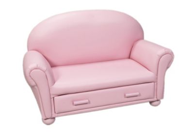 Gift Mark Storage Furniture Child's Upholstered Chaise Lounge w/Drawer Pink