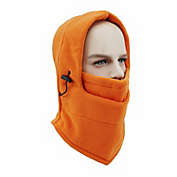 Stock Preferred Warm Fleece Balaclava Ski Bike Full Face Mask in 2-Pcs Orange One size