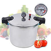 Kitcheniva 23 Quart Pressure Canner Cooker w/Gauge Release Valve Silver Large Capacity 22L