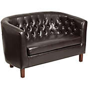 Flash Furniture HERCULES Colindale Series Brown LeatherSoft Tufted Loveseat