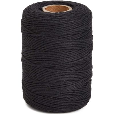 Bright Creations 2mm Black Cotton String for Crafts, Gift Wrapping, Macrame (218 Yards)