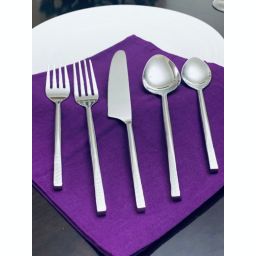 Vibhsa Flatware 30 Pieces Place Setting (Silver, Hammared)