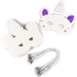 Bright Creations White Unicorn Mask, Party Favors (48 Pack)