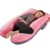 Kitcheniva Pregnancy Body Pillow Contoured U Shape Extra Comfort Pink Gray