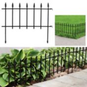 Sunnydaze Outdoor Lawn and Garden Metal Roman Style Decorative Border Fence Panel Set - 36&#39; - Black - 20pk