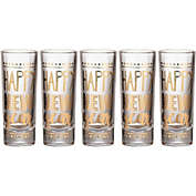 Blue Panda New Years Shot Glasses, NYE Party Supplies (Gold Foil, 2 oz, 5 Pack)