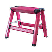 AmeriHome Kids Aluminum Folding Single Step Stool - Neon Pink