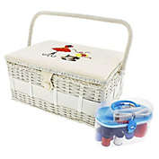 Juvale Sewing Basket Organizer with Needles and Kit (13 x 9.5 x 6 In, 30 Pieces)