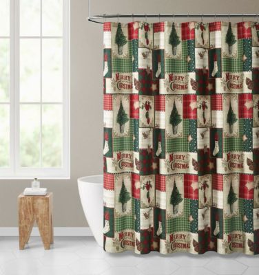 Details about   Christmas Gingerbread Elk Checkered Cedar Waterproof Fabric Shower Curtain Set 