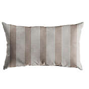 Outdoor Living and Style 20" Gray and Brown Stripe Stylish Outdoor Single Patio Bench Lumbar Pillow