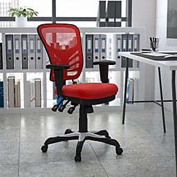 Flash Furniture Mid-Back Red Mesh Multifunction Executive Swivel Ergonomic Office Chair with Adjustable Arms
