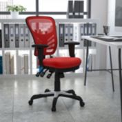 Flash Furniture Mid-Back Red Mesh Multifunction Executive Swivel Ergonomic Office Chair with Adjustable Arms