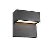 CHLOE Lighting Lighting CAMPBELL Contemporary LED Light  Textured Black Outdoor Wall Sconce 6" Tall