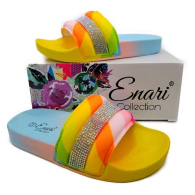 ENARI Toddler Girl Slide Sandals Rainbow Size 12