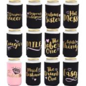 Blue Panda Bachelorette Can Sleeves for Cold Drinks, Party Favors (12 Designs, 12 Pack)