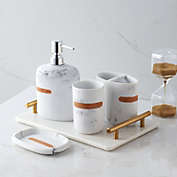 Sweet Home Collection - Marble Plaza Bath Accessory Collection, 4 Piece Set