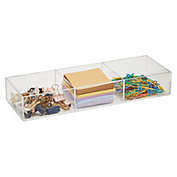 Okuna Outpost 3 Compartment Acrylic Desk Organizer Tray for Home and Office (12 x 4 x 9 In)