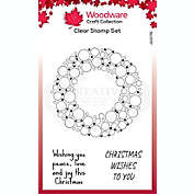 Woodware Craft Collection Woodware Clear Singles Bubble Holiday Wreath 4 in x 6 in Stamp