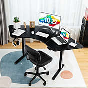Gymax Dual-Motor L Shaped Standing Desk Ergonomic Sit Stand Computer Workstation Black