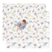 JumpOff Jo Foam Padded Play Mat for Infants, Babies, Toddlers Play & Tummy Time, Foldable and Waterproof, Large, 70" x 59", Floral Unicorn