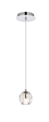 Elegant Lighting Adjustable Hanging Eren 1 Light Pendant for Living Room, Kitchen, Bedroom & Hallway, Chrome
