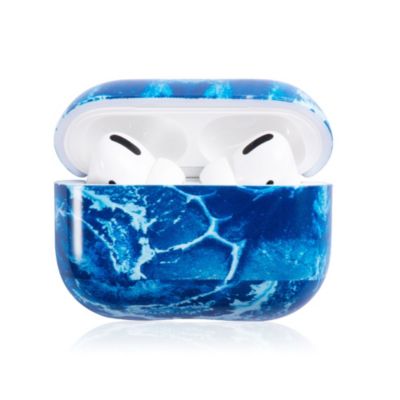 Insten Marble Case Compatible With AirPods Pro, Glossy Soft TPU Skin Cover For Teen Girls Boys Men Women (Support Wireless Charging) Sea Blue