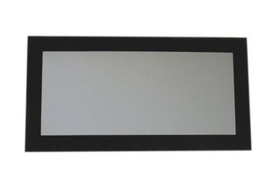 Whitehaus Aeri Rectangular Shaped Mirror with Laminated Black Glass Frame - Black Glass
