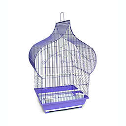 YML  Taj Mahal Top Shape Bird Cage with Removable Plastic Tray, Purple - Small