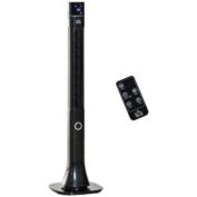 HOMCOM Tower Fan Cooling for Bedroom with 3 Speed, 12h Timer, Oscillating, LED Display, Remote Controller, Black