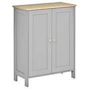 Halifax North America Storage Cabinet, Double Door Cupboard with 2 Adjustable Shelves, for Living Room, Bedroom, or Hallway, Grey