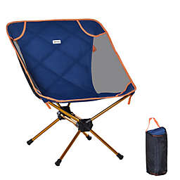 Outsunny Camping Backpack Chair with Padded, Compact Folding Lightweight Chair with Back Hanging Design, Portable Carry Bag for Garden Fishing Trips Beach