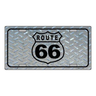 Smart Blonde Route 66 Shield Diamond Novelty Vanity Metal License Plate Tag Sign