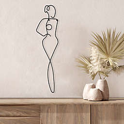 Americanflat Woman Metal Line Art Wall Decor Sculpture Accents for Bedroom - Modern Wall Decor with Real Metal Abstract Wall Art - Single Line Minimalist Decor Sturdy Iron Hanging Decor