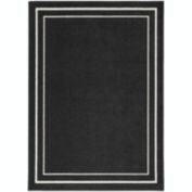 Nourison Essentials 4' x 6' Black Ivory Contemporary Rug