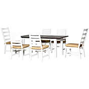 Outsunny 7 Piece Patio Dining Set with Umbrella Hole, Aluminum Outdoor Furniture Set with 6 Chairs and Cushions for Garden, Backyard, or Poolside