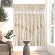 Stock Preferred Wall Hanging Woven Window Curtains Large Beige