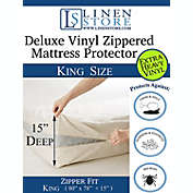 Heavy Duty PVC Vinyl Mattress Protector Cover, Hypoallergenic Waterproof Encasement, Bed Bugs - Dustmites Shield, 15 Inch Deep Pocket