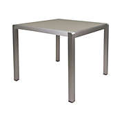 Contemporary Home Living 35" Gray and Silver Contemporary Square Outdoor Patio Dining Table