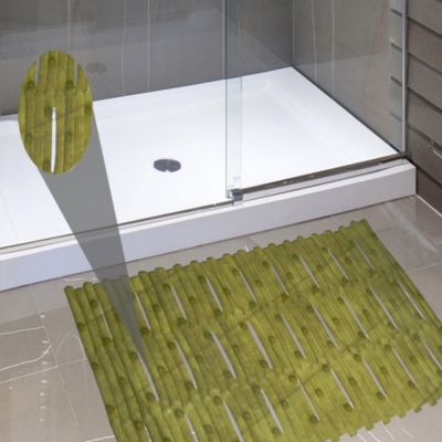 Carnation Home Fashions Look Vinyl Bath Tub Mat - Green 16x32"