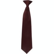 Umo Lorenzo boxed-gifts Boy&#39;s Clip on Tie Solid Neck Tie, Brown