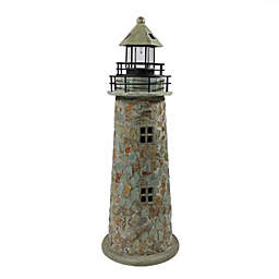 Sunnydaze Outdoor Backyard Garden Nautical Lighthouse Solar LED Pathlight Statue Figurine - 36