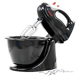 Better Chef 200 Watt Stand/Hand Mixer in Black with Mixing Bowl