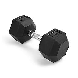 VENTRAY HOME Rubber Encased Hex Dumbbell - 60LB, Non-Slip, Hexagon Shape, Ergonomic Hand Weights for Muscle, Exercise, Strength, Weight Loss - Black