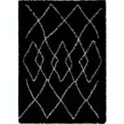 L'baiet Malibu Collection Skylar Black Shag Runner Rug